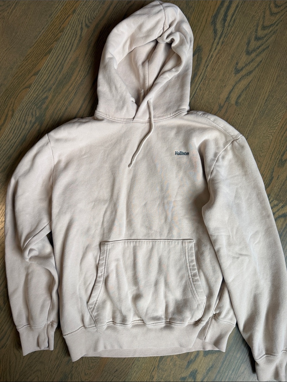 Hollister Men's Pale Beige Pullover Hoodie